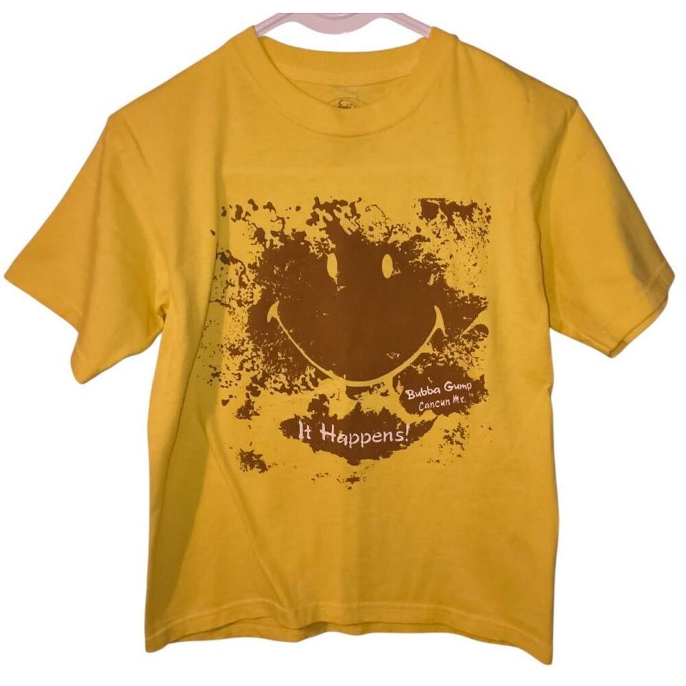 Bubba Gump Shrimp Co. t-shirt Cancun Mexico large distressed smiley face graphic